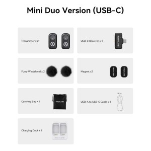میکروفون یقه ای هالی لند مدل LARK A1 Mini Duo رابط Type-C